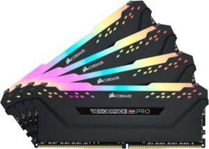 Corsair Mémoire de Bureau Corsair Vengeance RGB Pro 64 Go (4x16 Go) DDR4 3200 (PC4-25600) C16 - Noir