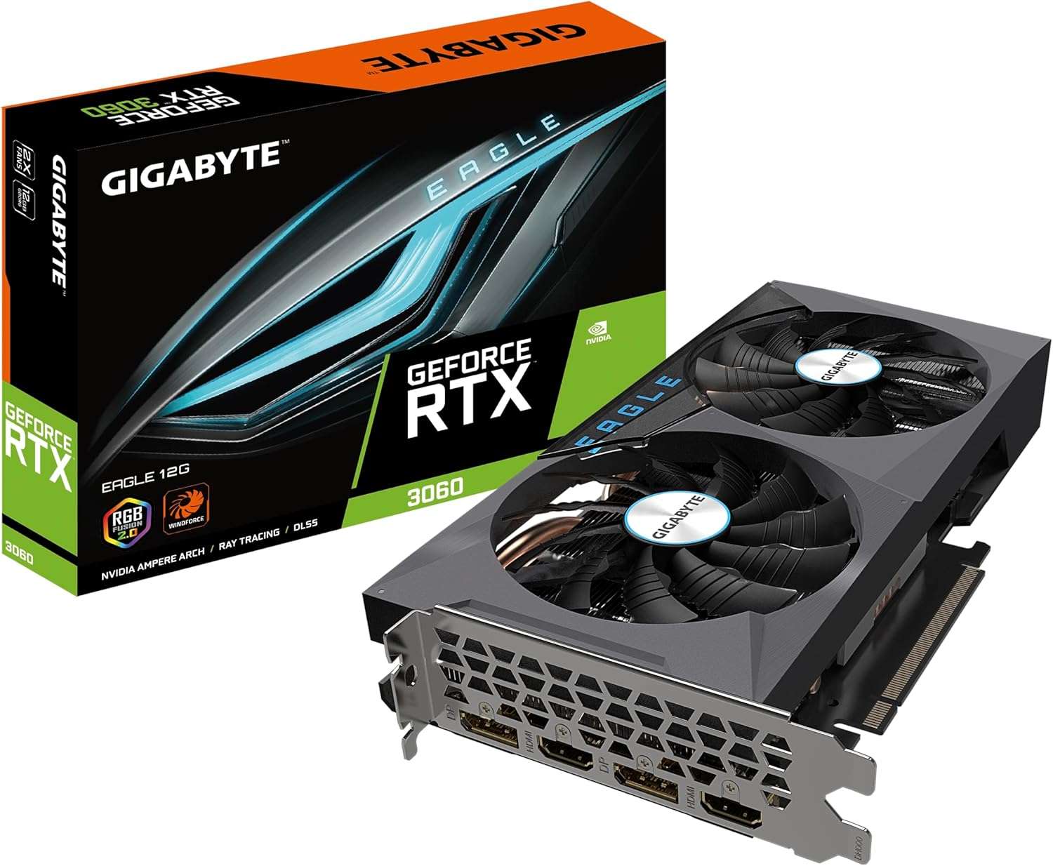 Gigabyte NVIDIA GeForce RTX 3060 EAGLE V2 Carte graphique - 12GB GDDR6