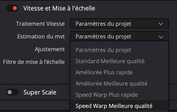 Mode d'estimation du mouvement