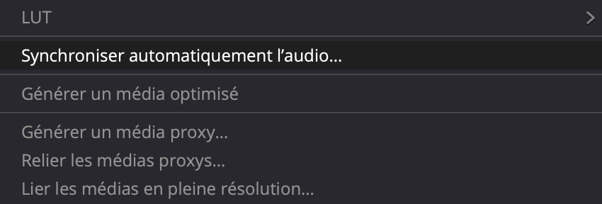 Synchronisation automatique de l'audio