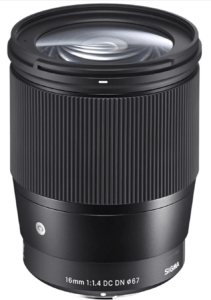 Sigma Objectif 16mm/1.4 DC DN pour Canon