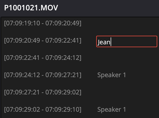 Changer nom personne transcription audio