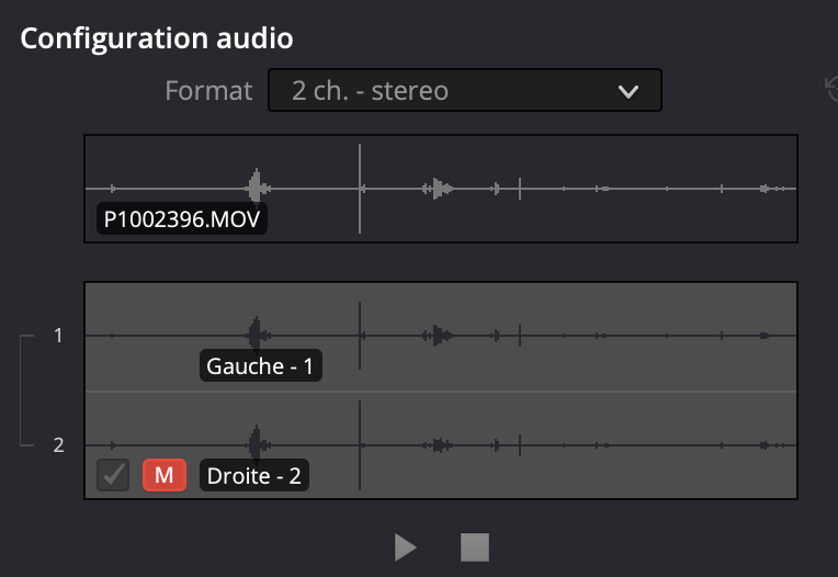 Configuration audio bouton mute