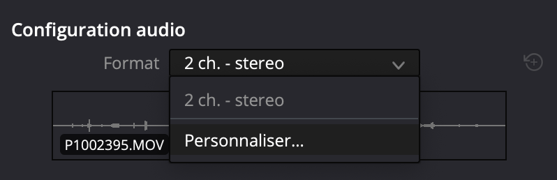 Configuration audio menu format