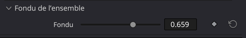 Réglage du Fondu de l'effet correction du flicker