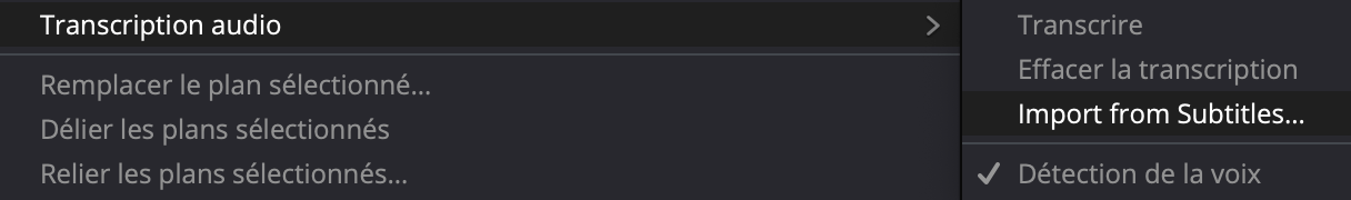Importer à partir de sous-titres