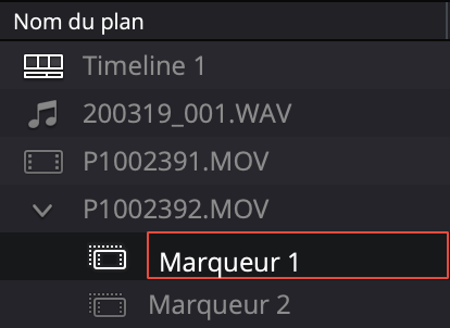 Renommer marqueur