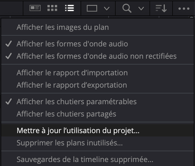 Mise à jour projet timeline