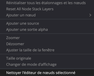 Nettoyer l'éditeur de noeuds sélectionné