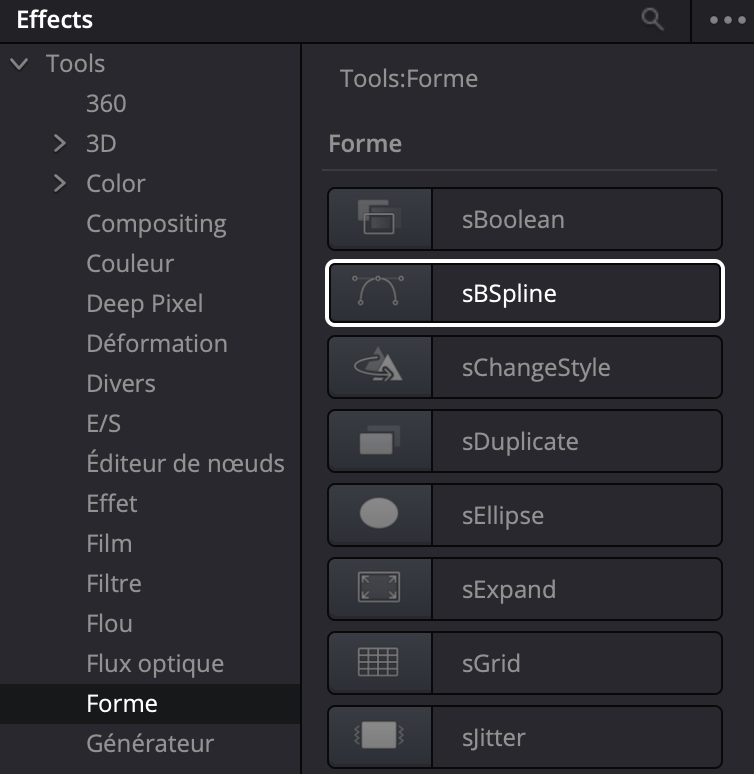 Noeud sBSpline Fusion
