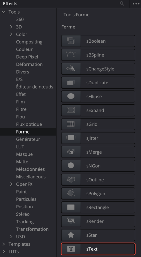 Noeud sText Fusion