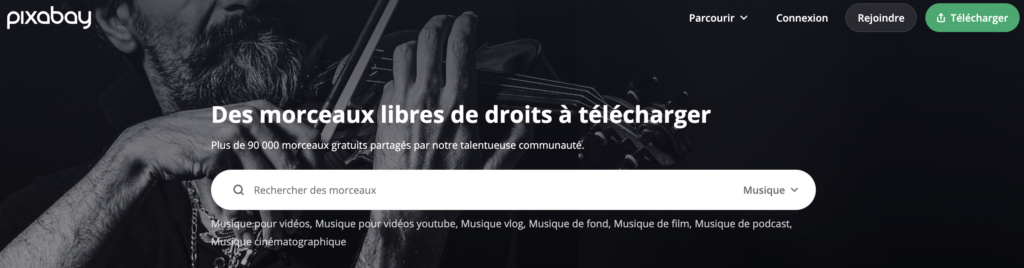 Plateforme de musique Pixabay