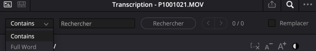 Recherche et remplacement mots dans timeline
