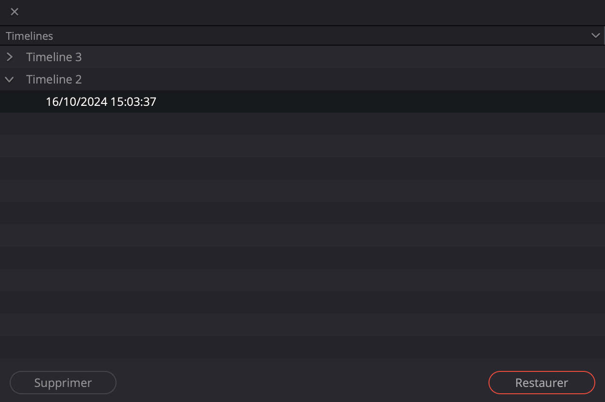 Restauration timelines