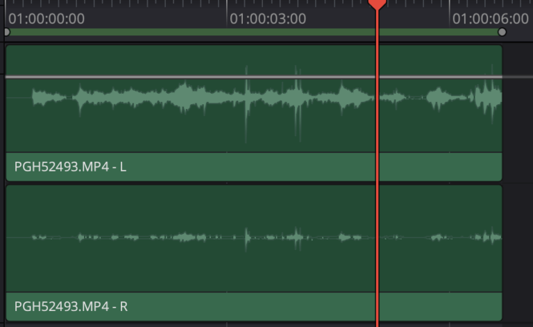 Sélection timeline piste audio