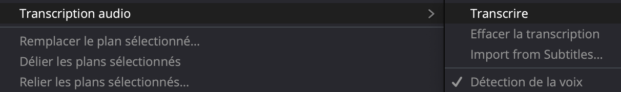 Transcription audio