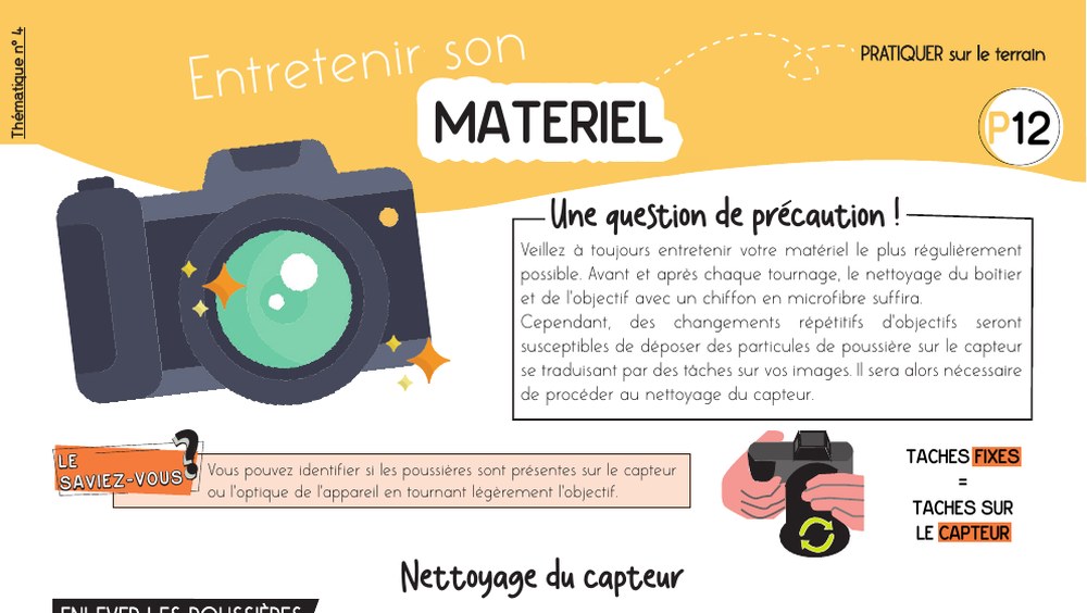 Fiche mémo Entretenir son matériel — les gestes réguliers qui prolongent la vie de ton équipement vidéo