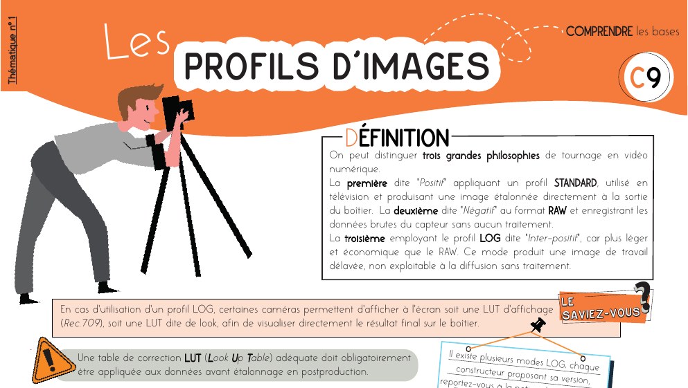 Fiche mémo — les profils d'images (LOG, Rec.709) et pourquoi une image LOG paraît délavée