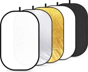 Neewer ® Portable 5-en - 1 pliant rond disques réflecteurs de lumière pour appareil photo-Translucide/argenté/doré/blanc/noir